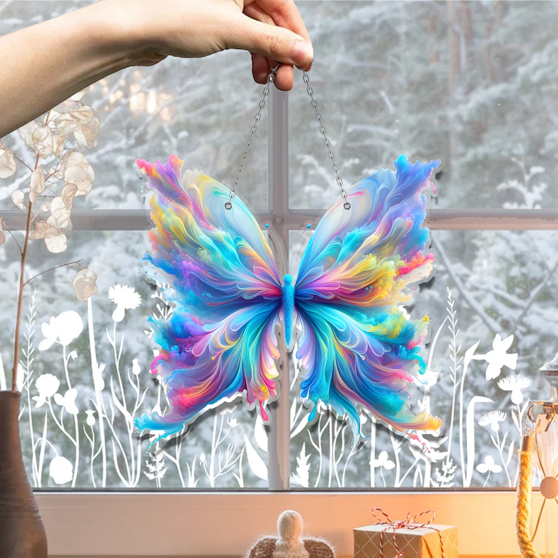 Butterfly Colorful Acrylic Window Hanging Window Hangings Home